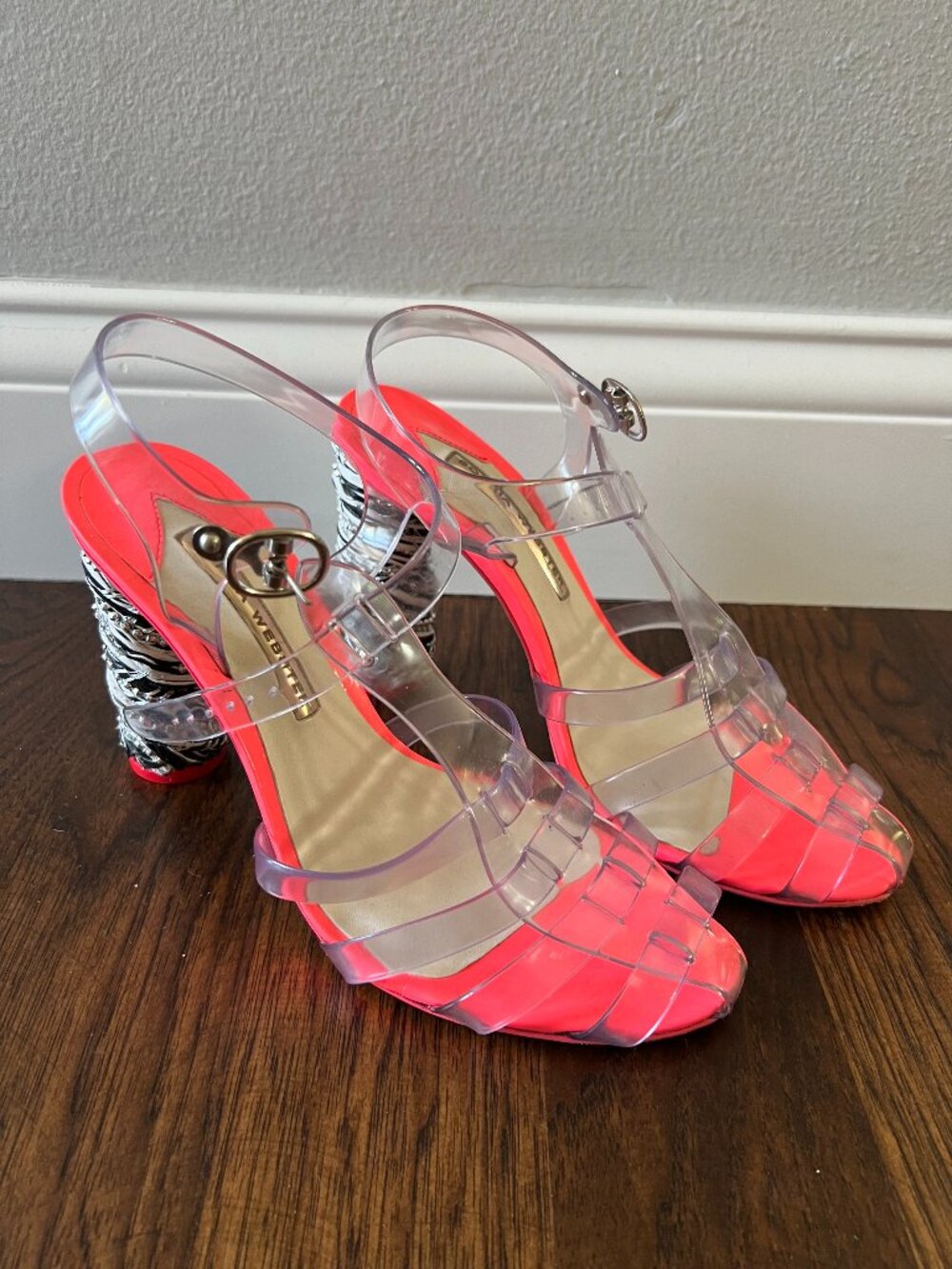Sophia Webster Clear PVC Ankle Strap Sandals | Size 40